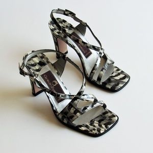 Giorgio Fabiani Black/Silver Patent Leather sandal